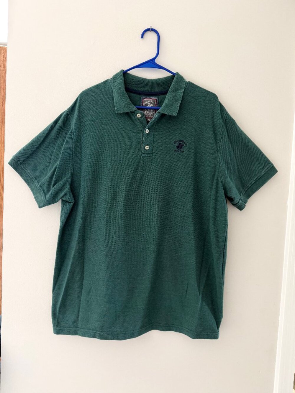 BEVERLY HILLS POLO CLUB MODERN FIT SHORT SLEEVE SHIRT - GREEN WITH BLUE TRIM XL